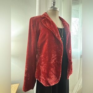 Rafaella Lined Velvet Blazer, size 12, Rust Color, VGUC